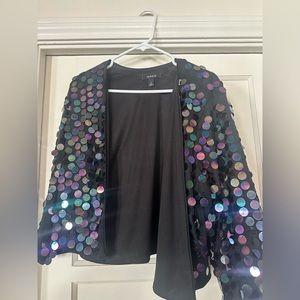 Giant sequin open jacket